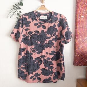 Abercrombie & Fitch Pink and Black Floral Blouse